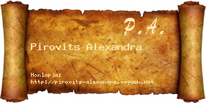 Pirovits Alexandra névjegykártya